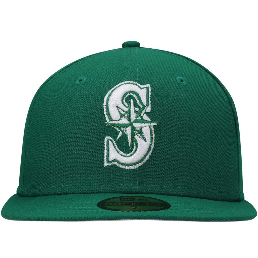 Team * | Men'S Seattle Mariners New Era Kelly Green White Logo 59Fifty Fitted Hat