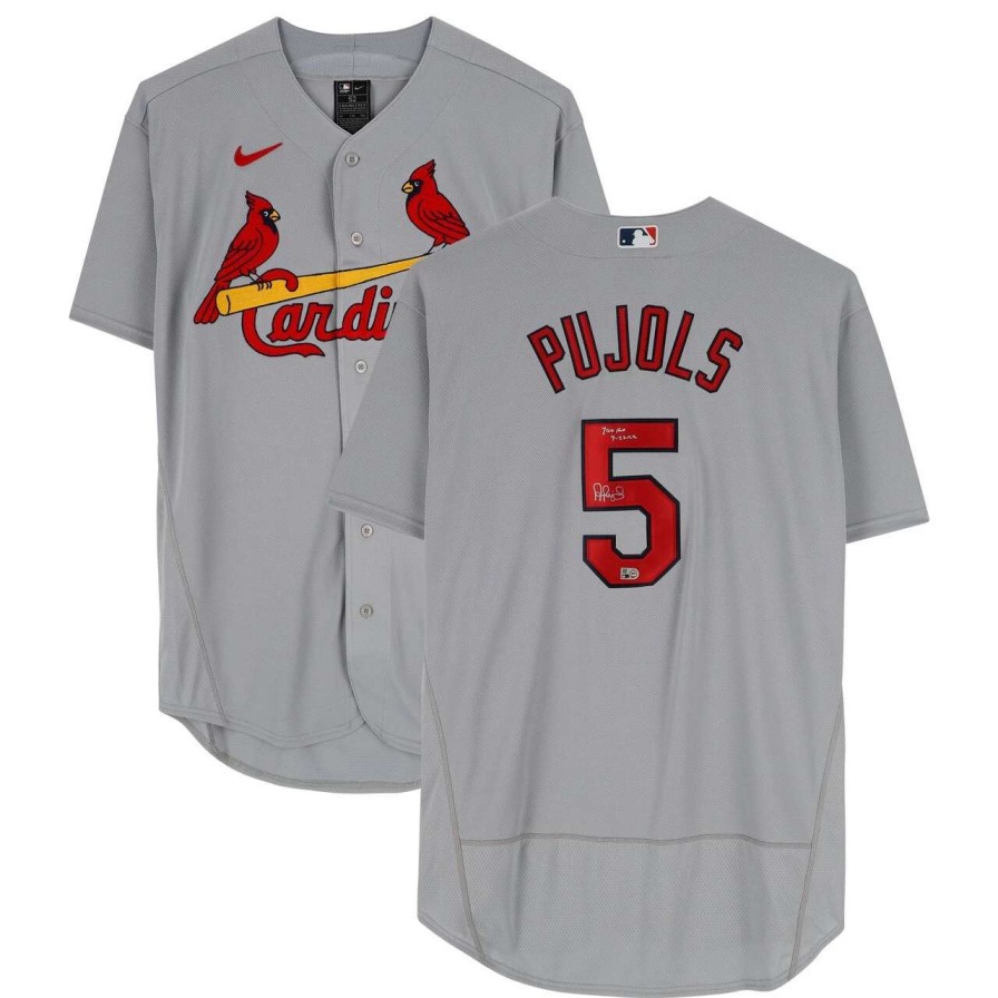 Collectibles & Memorabilia * | Albert Pujols St. Louis Cardinals Autographed Fanatics Authentic Nike Gray Authentic Jersey With "700 Hr" And "9-23-22" Inscriptions