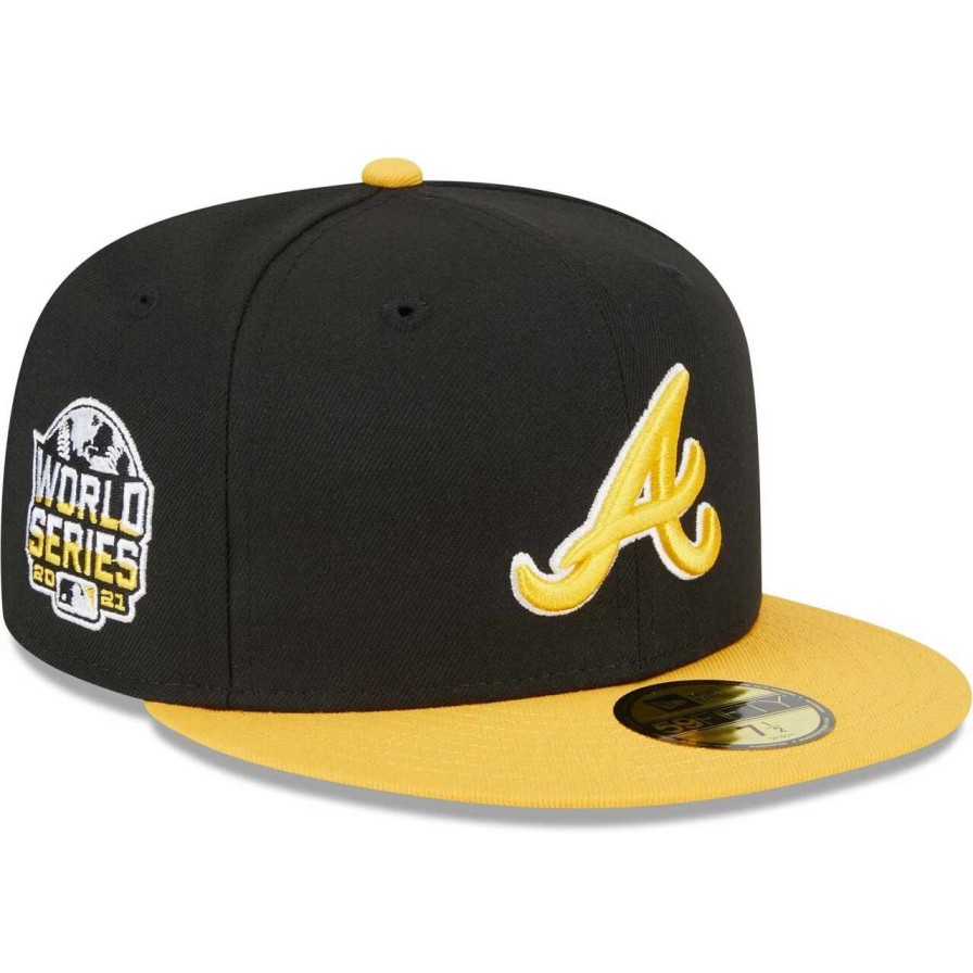 Team * | Men'S Atlanta Braves New Era Black/Gold 59Fifty Fitted Hat