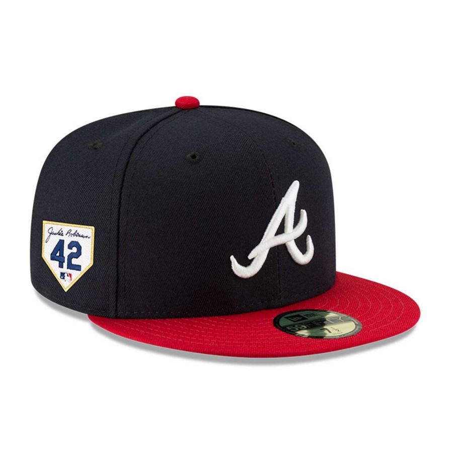 Team * | Men'S Atlanta Braves New Era Navy/Red 2023 Jackie Robinson Day 59Fifty Fitted Hat