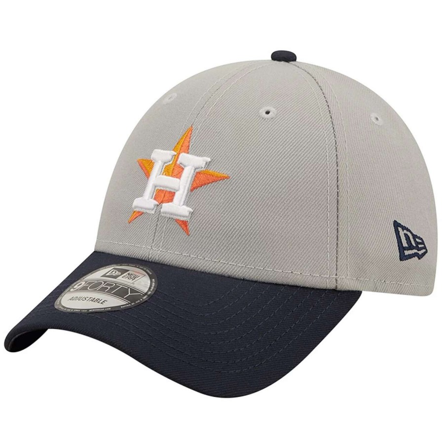 Team * | Men'S Houston Astros New Era Gray/Navy League 9Forty Adjustable Hat