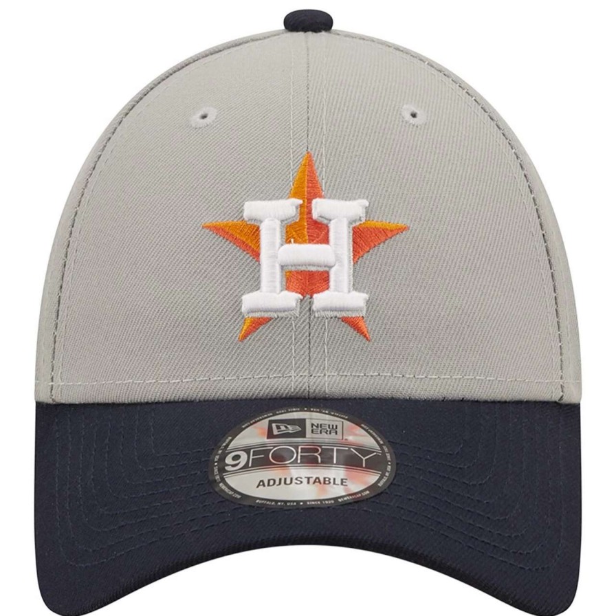 Team * | Men'S Houston Astros New Era Gray/Navy League 9Forty Adjustable Hat