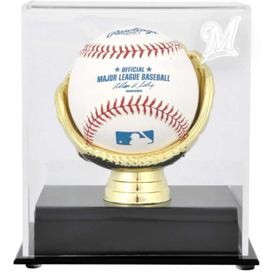 Collectibles & Memorabilia * | Milwaukee Brewers Fanatics Authentic Gold Glove Single Baseball Logo Display Case