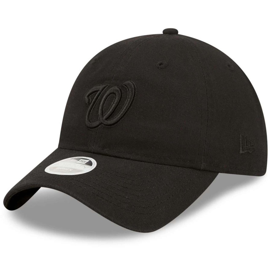 Team * | Women'S Washington Nationals New Era Black On Black Core Classic Ii 9Twenty Adjustable Hat