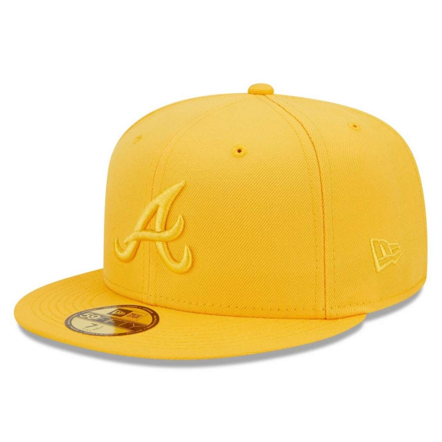 Team * | Men'S Atlanta Braves New Era Gold Tonal 59Fifty Fitted Hat