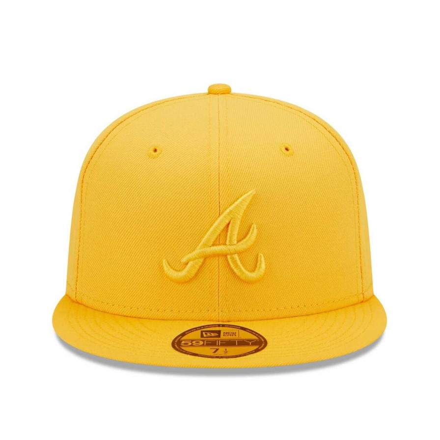 Team * | Men'S Atlanta Braves New Era Gold Tonal 59Fifty Fitted Hat