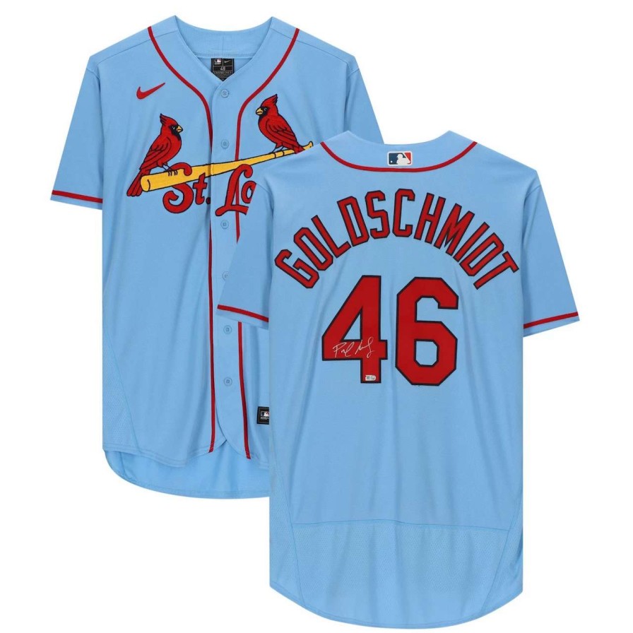 Collectibles & Memorabilia * | Autographed St. Louis Cardinals Paul Goldschmidt Fanatics Authentic Powder Blue Nike Authentic Jersey