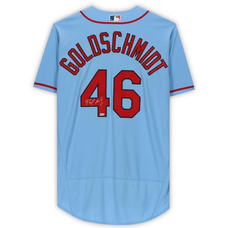 Collectibles & Memorabilia * | Autographed St. Louis Cardinals Paul Goldschmidt Fanatics Authentic Powder Blue Nike Authentic Jersey