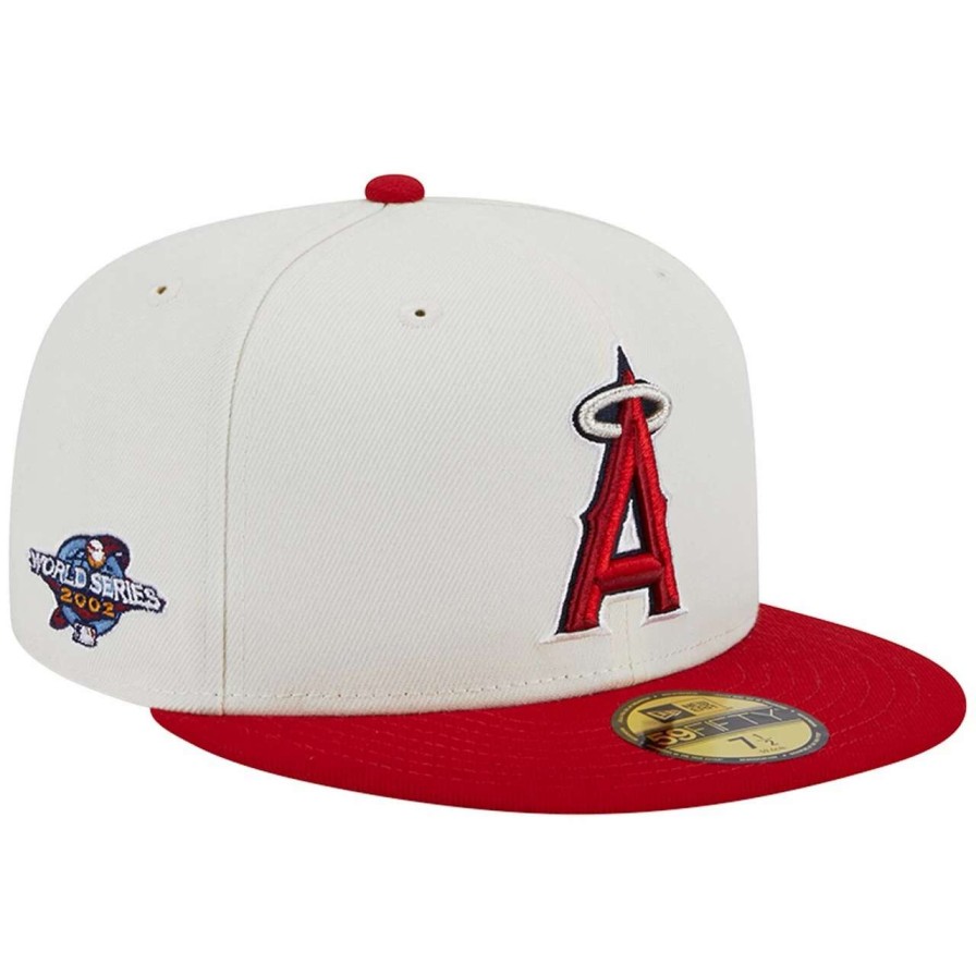 Team * | Men'S Los Angeles Angels New Era Stone/Red Retro 59Fifty Fitted Hat