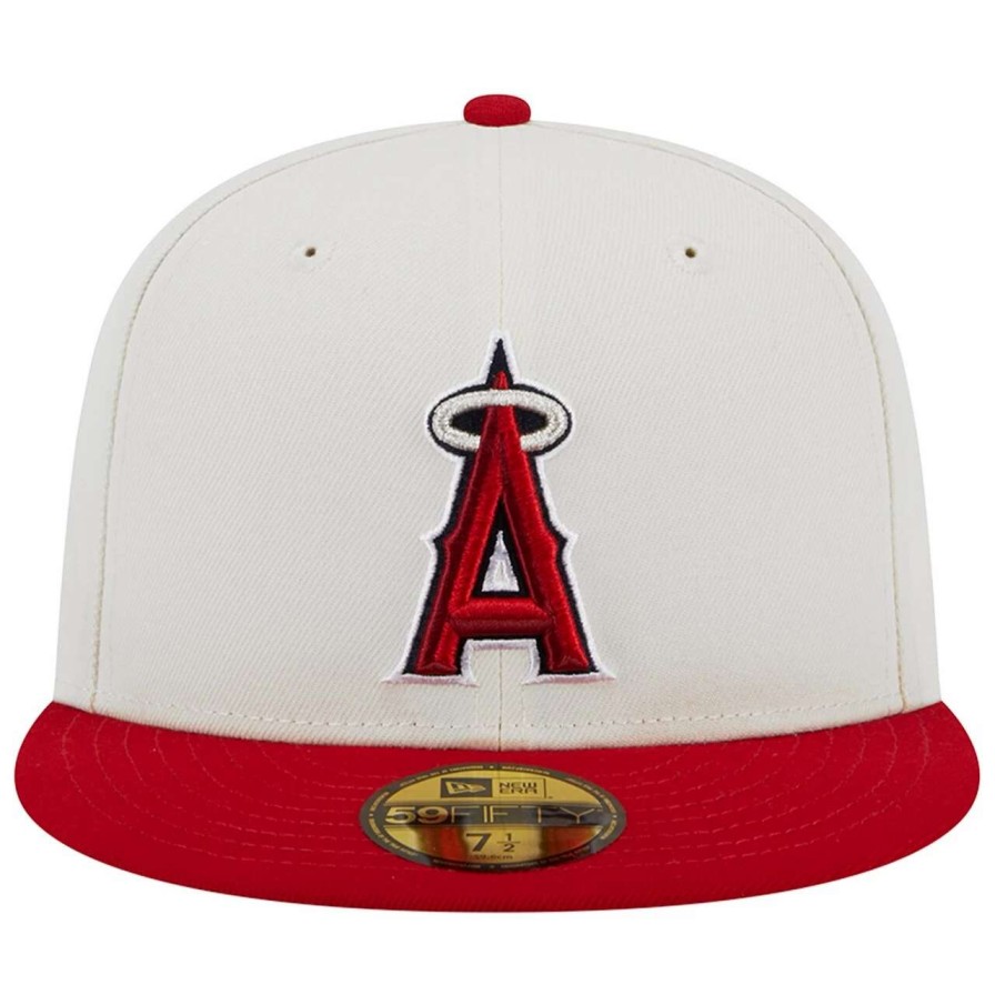 Team * | Men'S Los Angeles Angels New Era Stone/Red Retro 59Fifty Fitted Hat