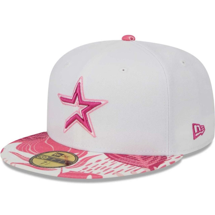 Team * | Men'S Houston Astros New Era White/Pink Flamingo 59Fifty Fitted Hat