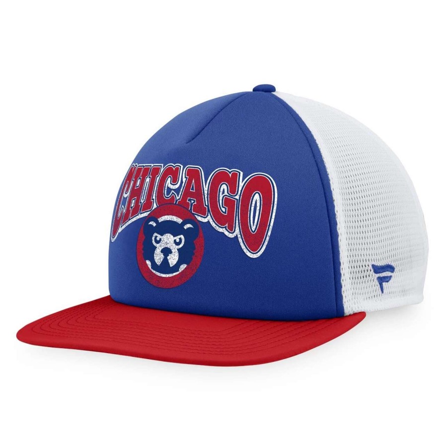 Team * | Men'S Chicago Cubs Fanatics Branded Royal/Red Heritage Foam Front Trucker Snapback Hat