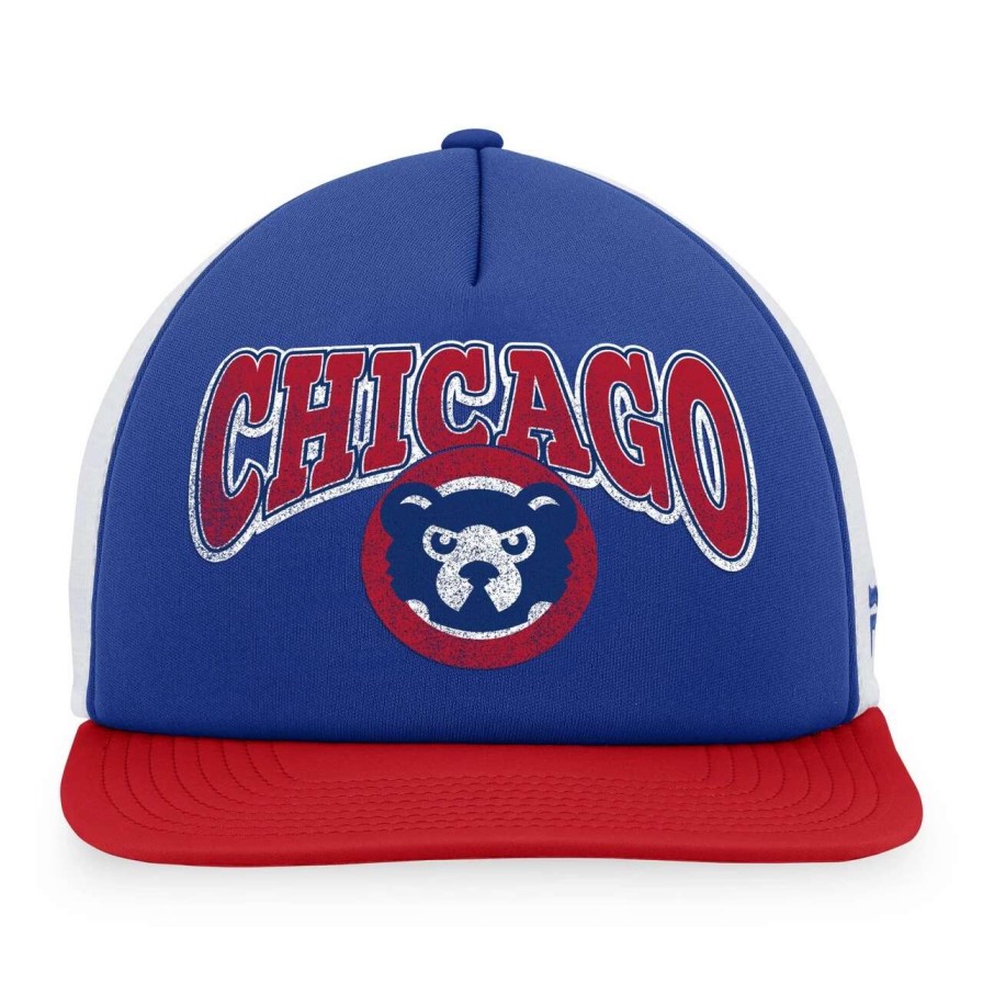 Team * | Men'S Chicago Cubs Fanatics Branded Royal/Red Heritage Foam Front Trucker Snapback Hat