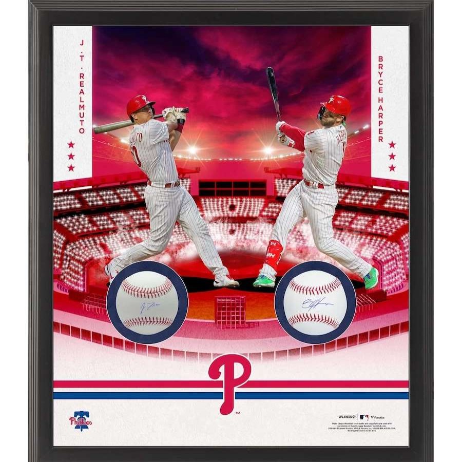 Collectibles & Memorabilia * | Multi-Signed Philadelphia Phillies Bryce Harper & J.T. Realmuto Fanatics Authentic Framed Two Baseball Shadowbox Collage