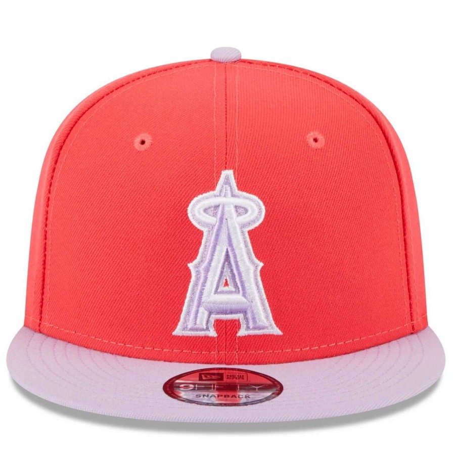 Team * | Men'S Los Angeles Angels New Era Red/Purple Spring Basic Two-Tone 9Fifty Snapback Hat