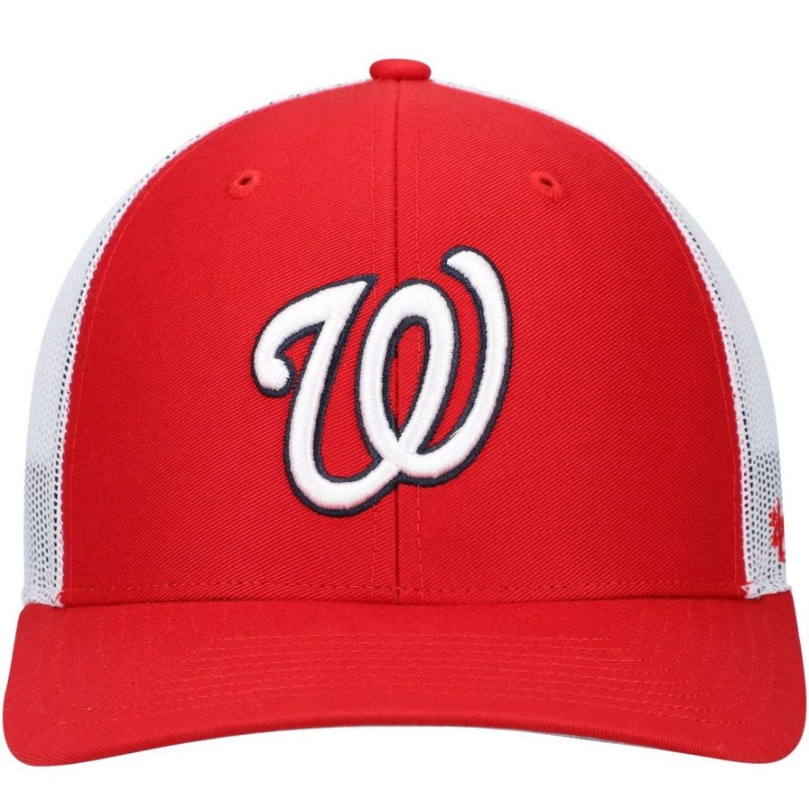 Team * | Men'S '47 Red/White Washington Nationals Primary Logo Trucker Snapback Hat