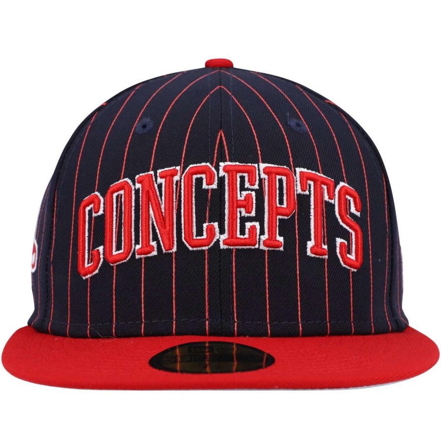 Team * | Men'S Boston Red Sox New Era Navy Concepts Pinstripe 59Fifty Fitted Hat