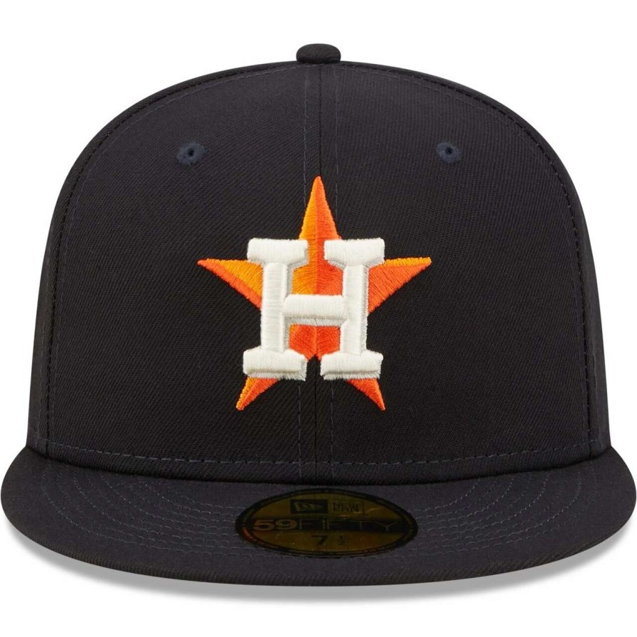 Team * | Men'S Houston Astros New Era Navy 2017 World Series Champions Citrus Pop Undervisor 59Fifty Fitted Hat