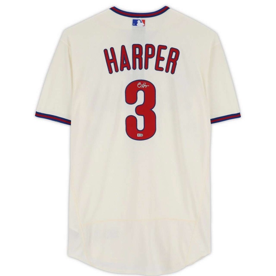 Collectibles & Memorabilia * | Bryce Harper Philadelphia Phillies Autographed Fanatics Authentic Cream Nike Authentic Jersey