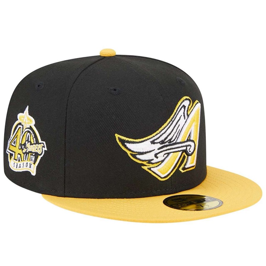 Team * | Men'S Los Angeles Angels New Era Black/Gold 59Fifty Fitted Hat