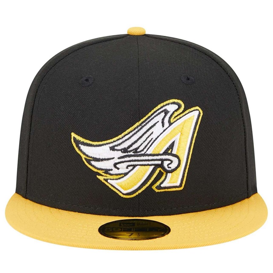 Team * | Men'S Los Angeles Angels New Era Black/Gold 59Fifty Fitted Hat