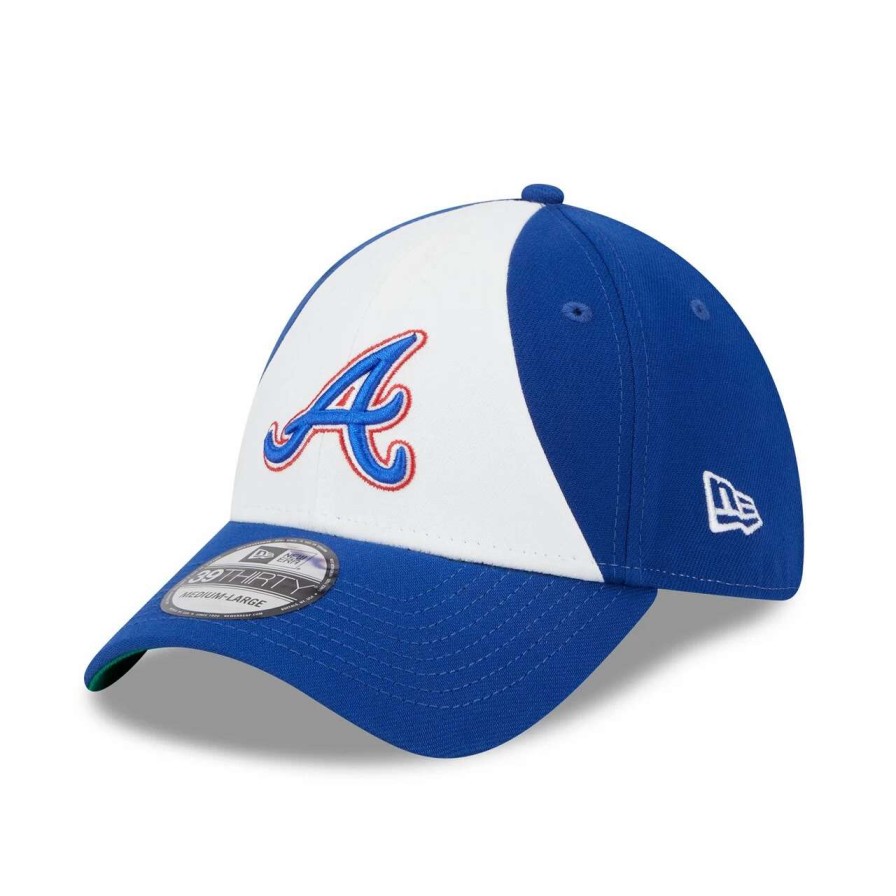 Team * | Men'S Atlanta Braves New Era White/Royal 2023 City Connect 39Thirty Flex Fit Hat