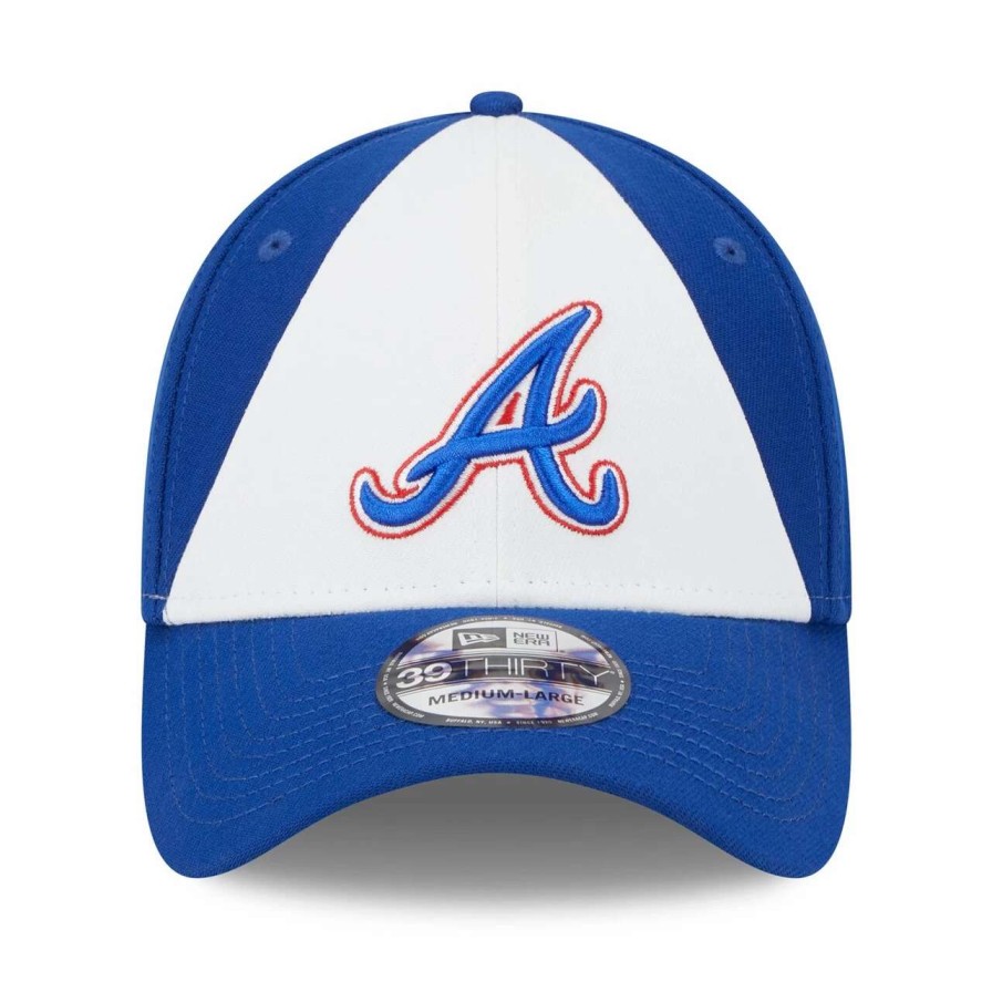 Team * | Men'S Atlanta Braves New Era White/Royal 2023 City Connect 39Thirty Flex Fit Hat