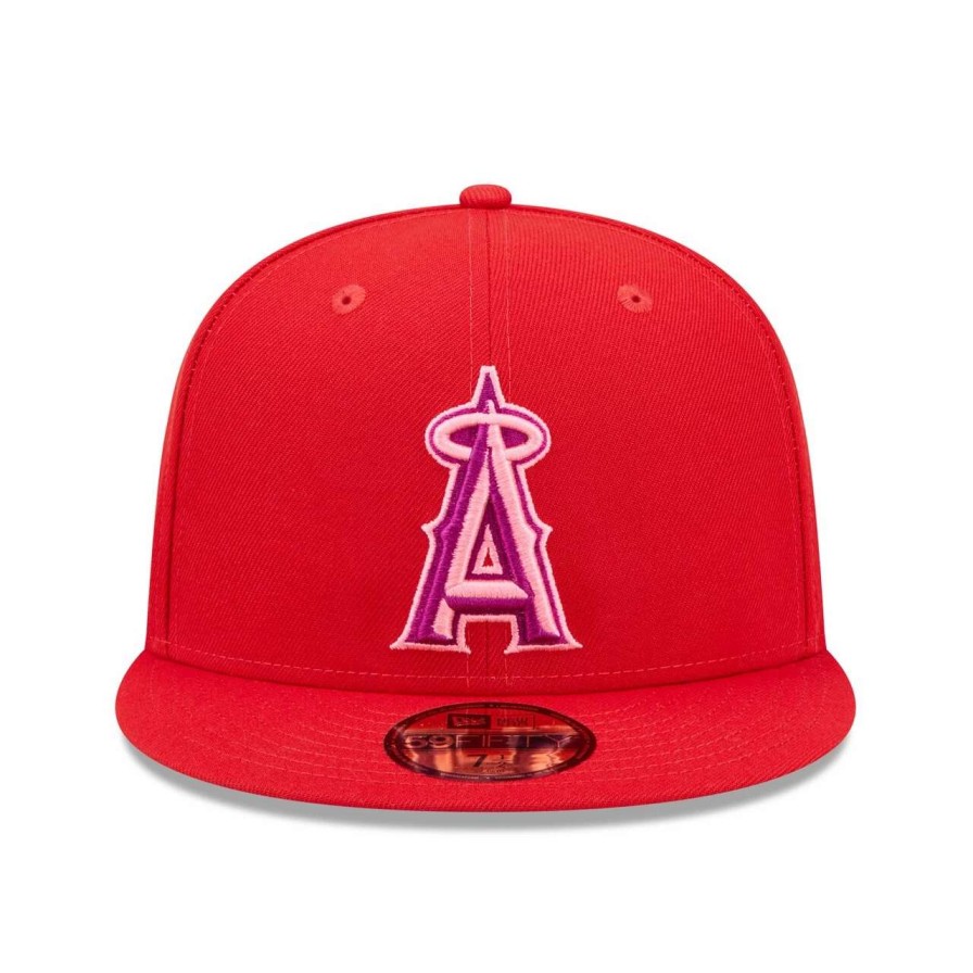 Team * | Men'S Los Angeles Angels New Era Red Purple Undervisor 59Fifty Fitted Hat