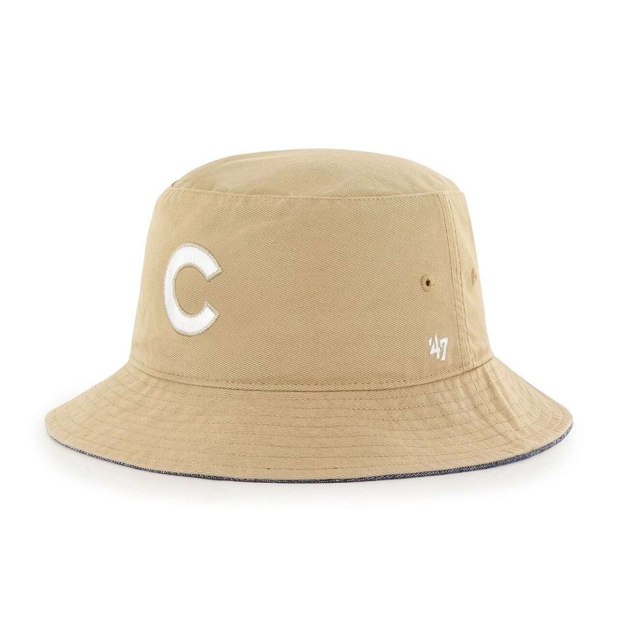 Team * | Men'S Chicago Cubs '47 Khaki Chambray Ballpark Bucket Hat