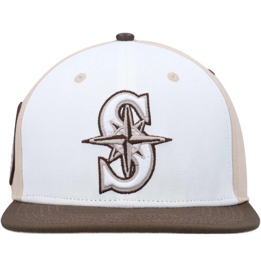 Team * | Men'S Seattle Mariners Pro Standard White/Brown Chocolate Ice Cream Drip Snapback Hat