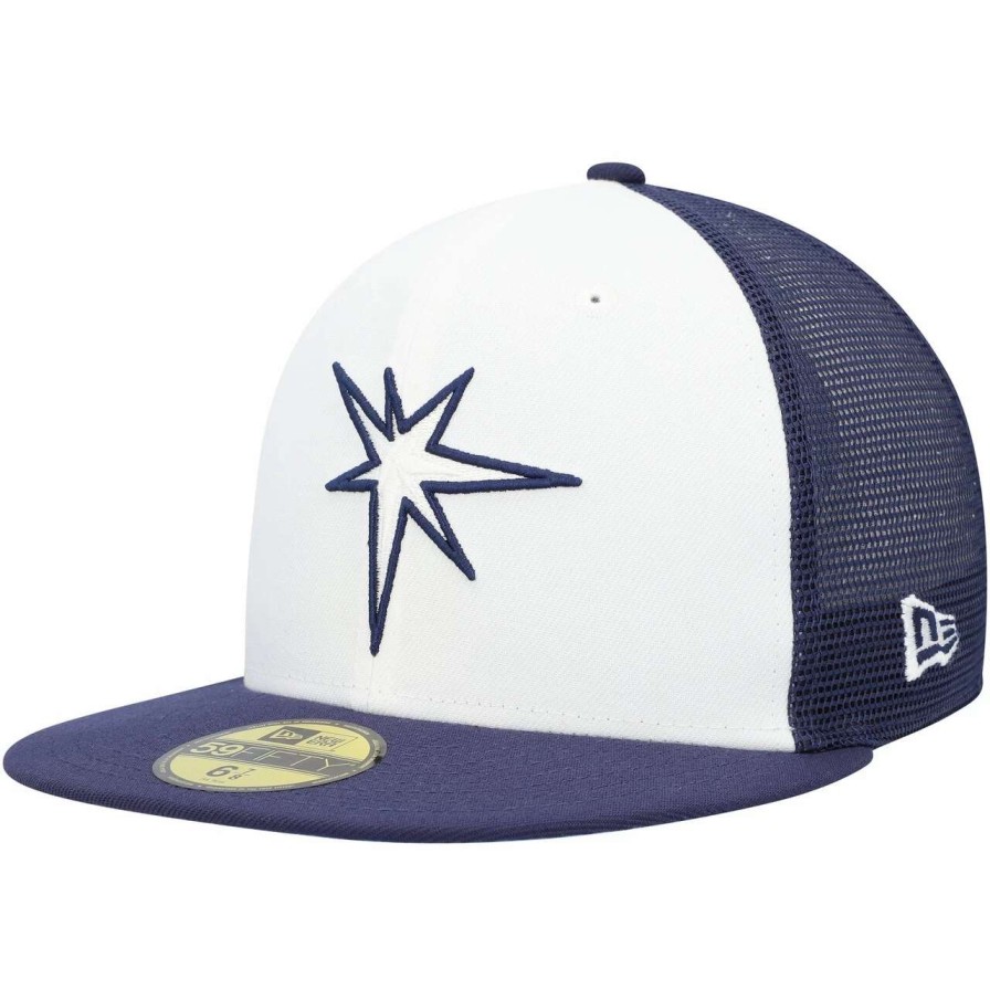 Team * | Men'S Tampa Bay Rays New Era White/Navy 2023 On-Field Batting Practice 59Fifty Fitted Hat