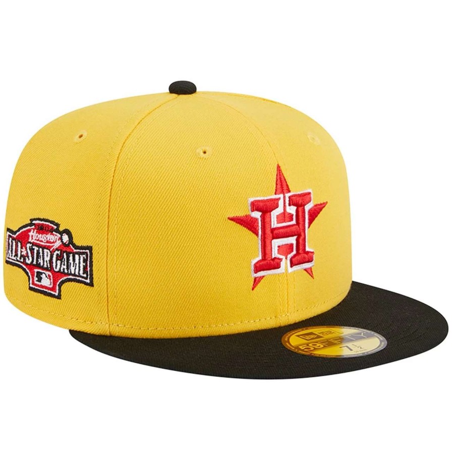 Team * | Men'S Houston Astros New Era Yellow/Black Grilled 59Fifty Fitted Hat