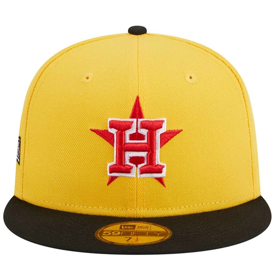 Team * | Men'S Houston Astros New Era Yellow/Black Grilled 59Fifty Fitted Hat