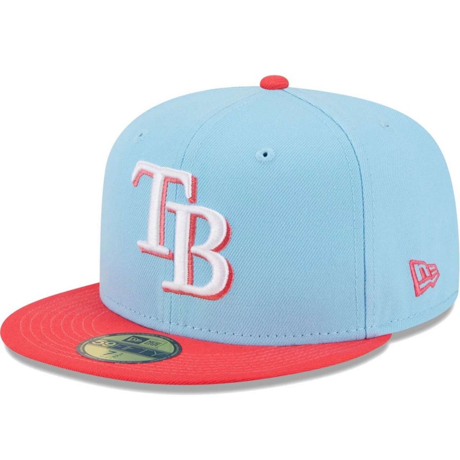 Team * | Men'S Tampa Bay Rays New Era Light Blue/Red Spring Color Two-Tone 59Fifty Fitted Hat