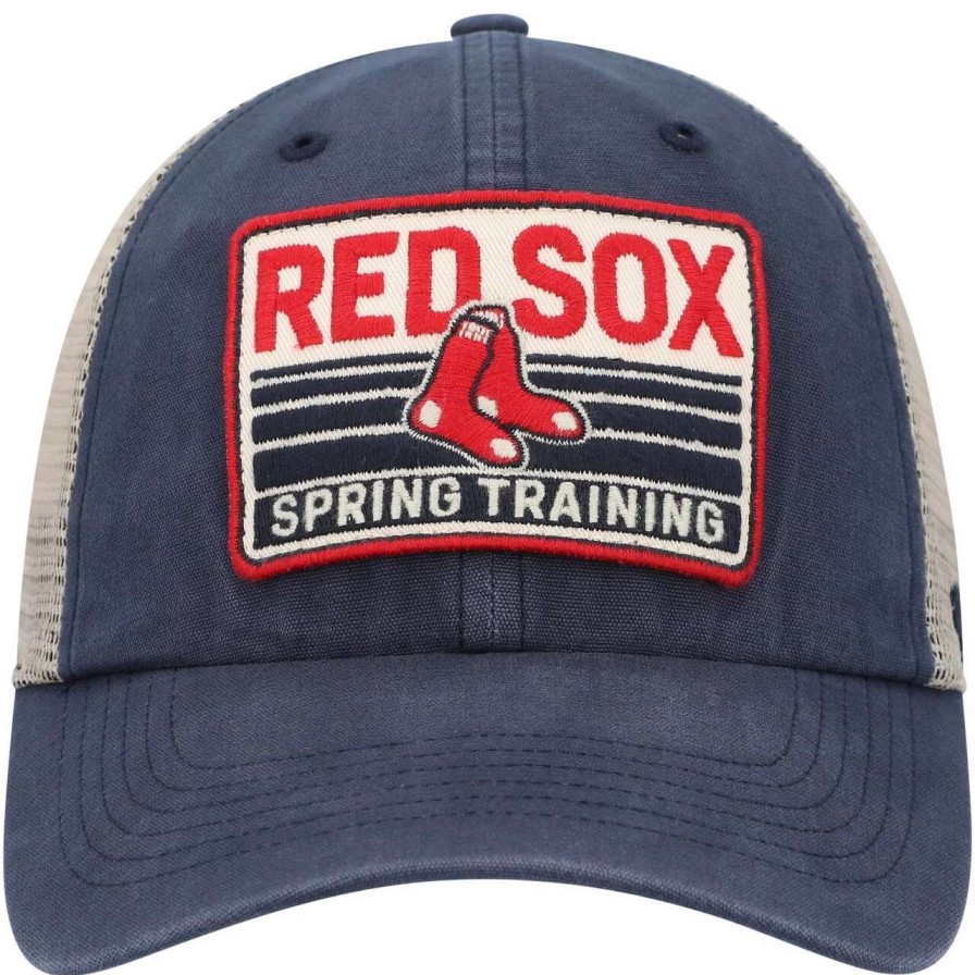 Team * | Men'S Boston Red Sox '47 Navy/Tan Four Stroke Clean Up Trucker Snapback Hat