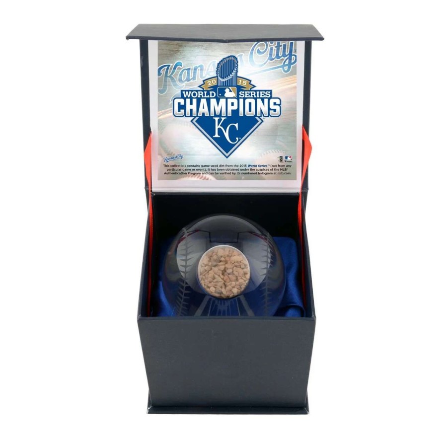 Collectibles & Memorabilia * | Kansas City Royals Fanatics Authentic 2015 Mlb World Series Champions Crystal Baseball With Game-Used 2015 World Series Dirt