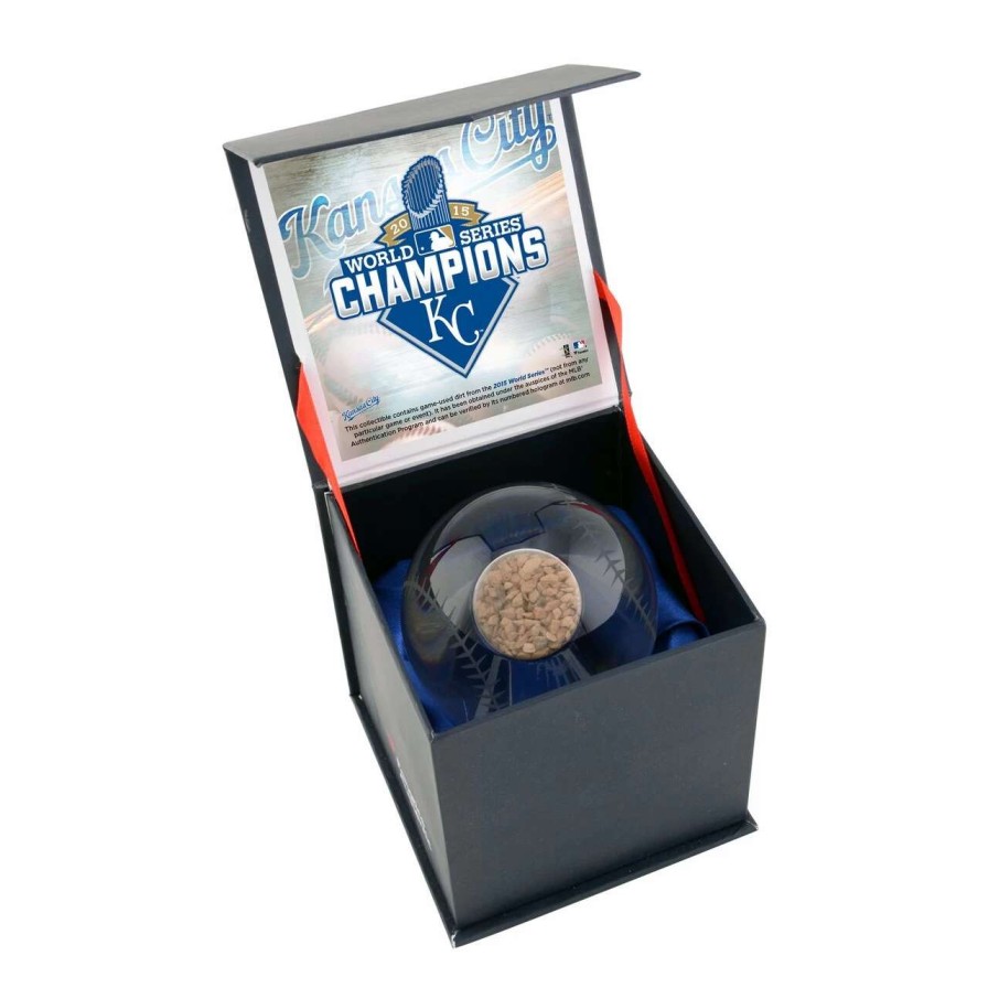 Collectibles & Memorabilia * | Kansas City Royals Fanatics Authentic 2015 Mlb World Series Champions Crystal Baseball With Game-Used 2015 World Series Dirt