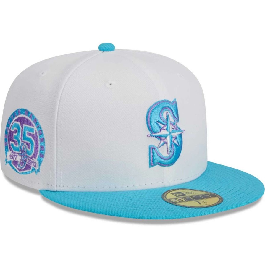 Team * | Men'S Seattle Mariners New Era White Vice 59Fifty Fitted Hat