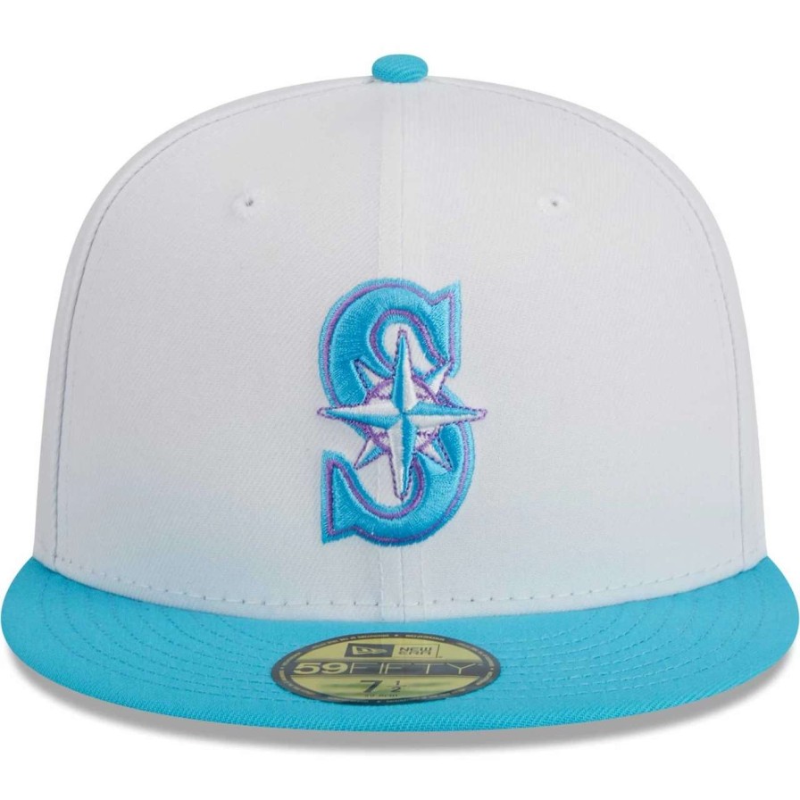 Team * | Men'S Seattle Mariners New Era White Vice 59Fifty Fitted Hat