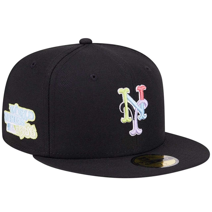 Team * | Men'S New York Mets New Era Black Multi-Color Pack 59Fifty Fitted Hat