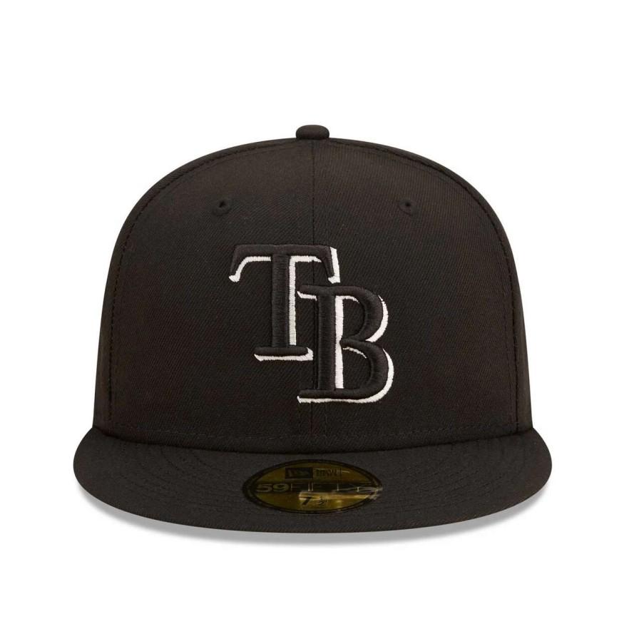 Team * | Men'S Tampa Bay Rays New Era Black On Black Dub 59Fifty Fitted Hat