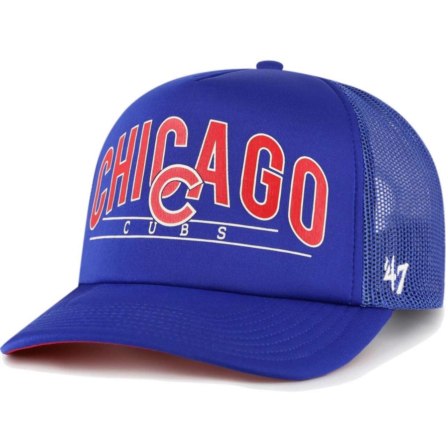 Team * | Men'S Chicago Cubs '47 Royal Backhaul Foam Trucker Snapback Hat