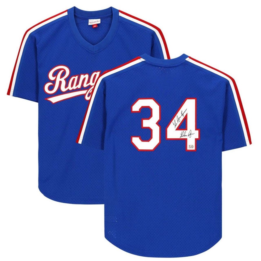 Collectibles & Memorabilia * | Autographed Texas Rangers Nolan Ryan Fanatics Authentic Royal Mitchell & Ness Authentic Jersey With "The Ryan Express" Inscription