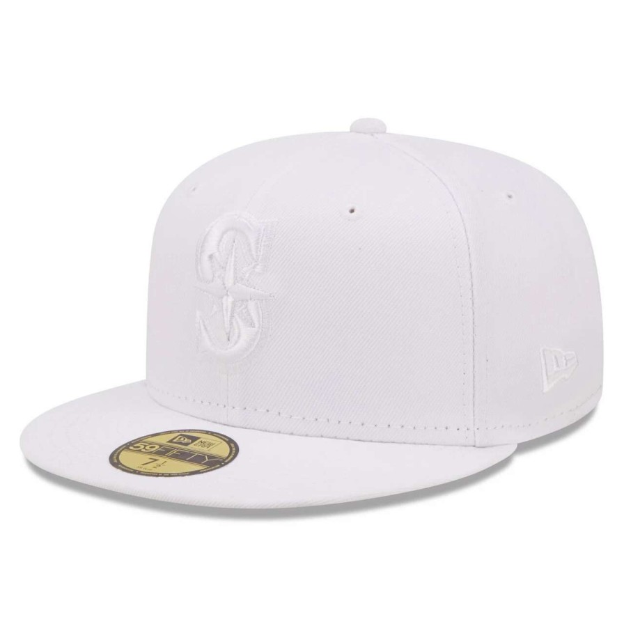 Team * | Men'S Seattle Mariners New Era White On White 59Fifty Fitted Hat