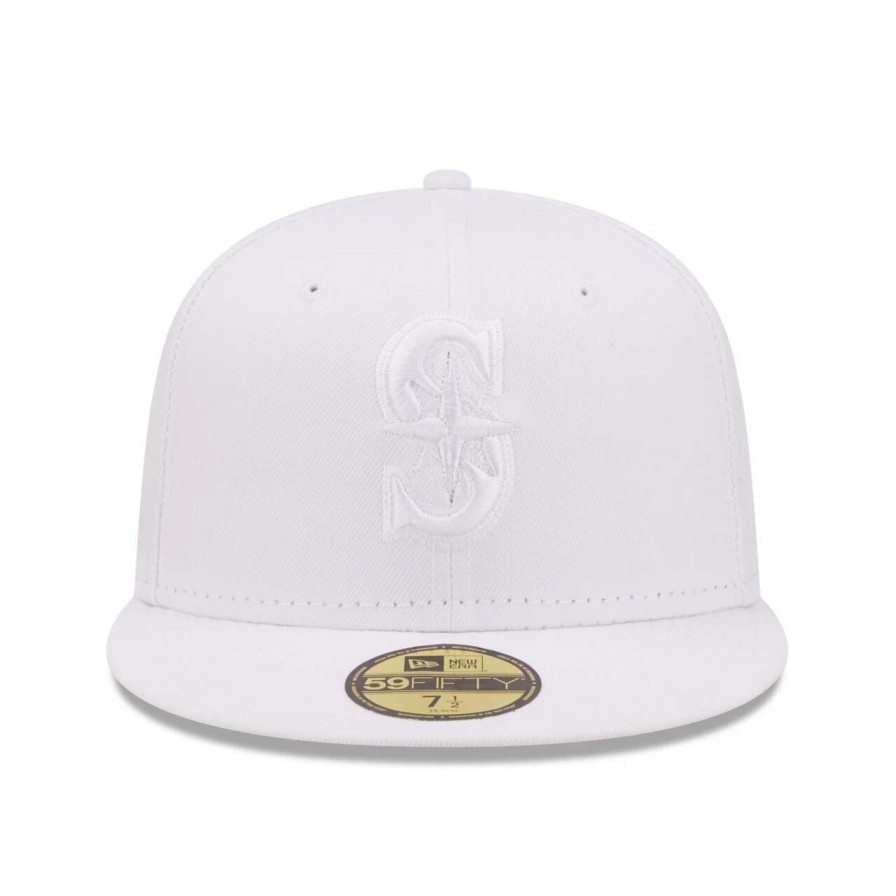 Team * | Men'S Seattle Mariners New Era White On White 59Fifty Fitted Hat