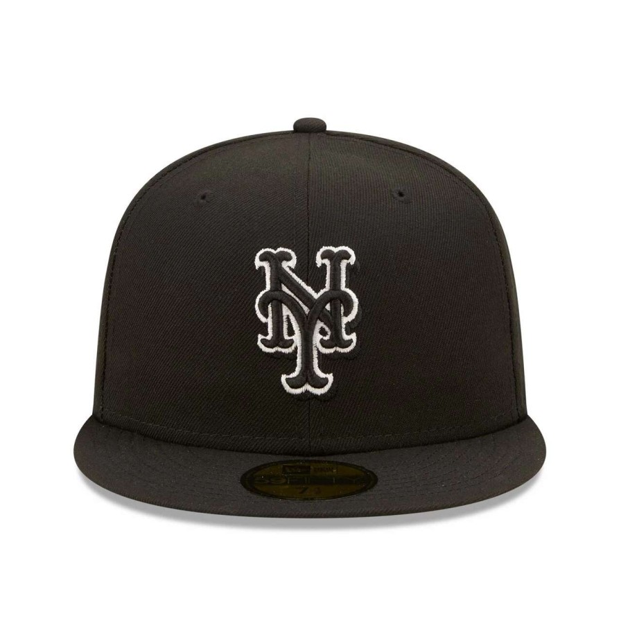 Team * | Men'S New York Mets New Era Black On Black Dub 59Fifty Fitted Hat