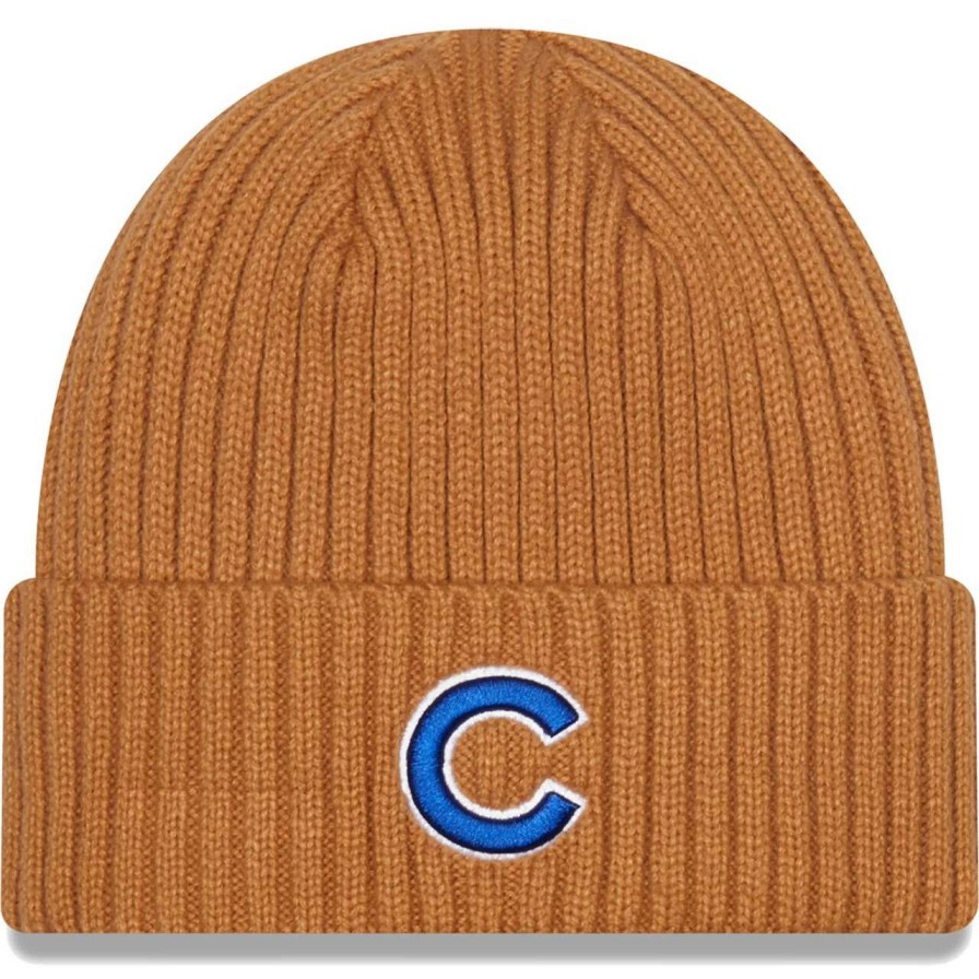 Team * | Men'S Chicago Cubs New Era Brown Classic Cuffed Knit Hat