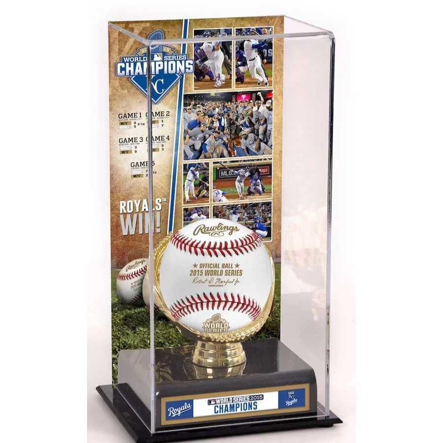 Collectibles & Memorabilia * | Kansas City Royals Fanatics Authentic 2015 Mlb World Series Champions Gold Glove Display Case With Image