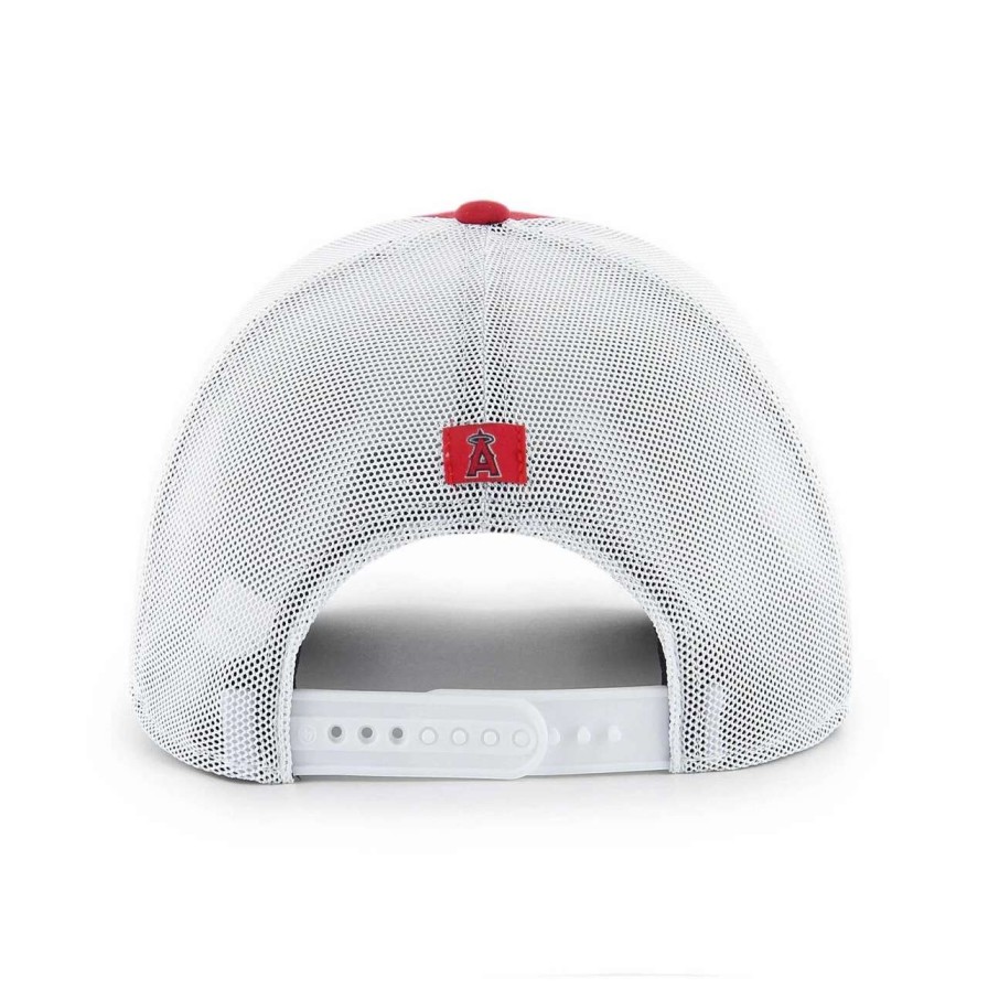 Team * | Men'S Los Angeles Angels '47 Red/White Burgess Trucker Snapback Hat