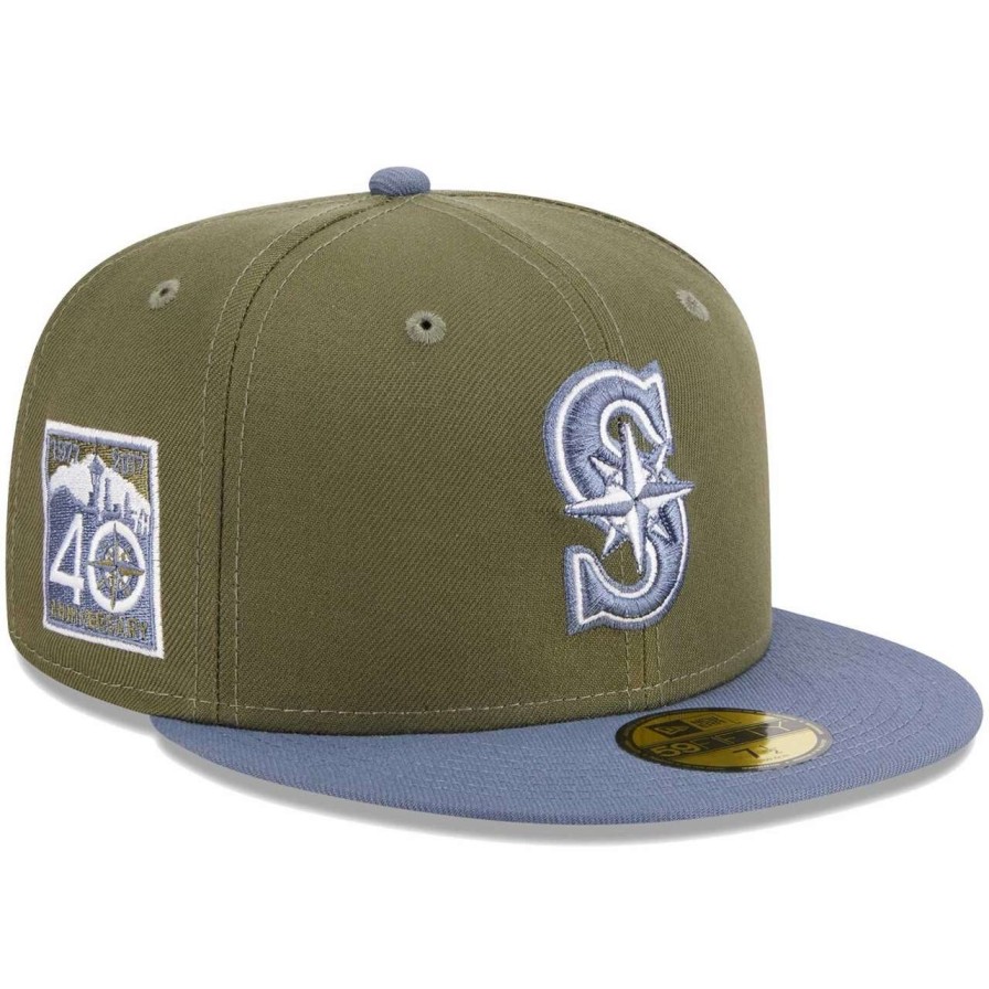 Team * | Men'S Seattle Mariners New Era Olive/Blue 59Fifty Fitted Hat